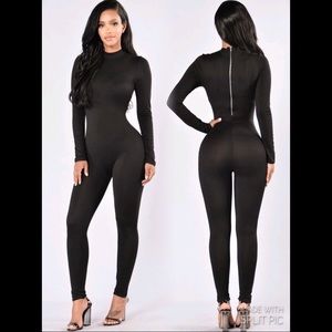 Frisky Feline Jumpsuit - Black